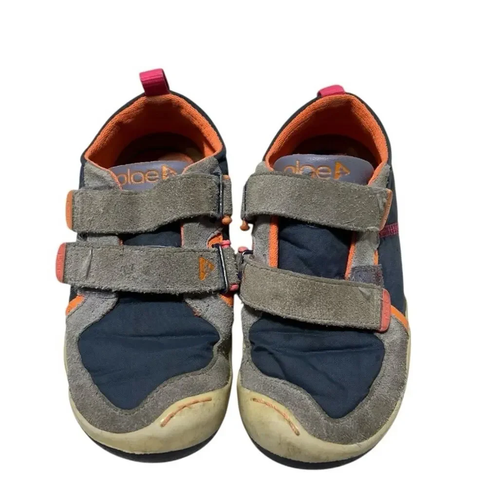 Plae TY Nylon Sneakers KIDS Size 11 Blue Gray Orange Pink